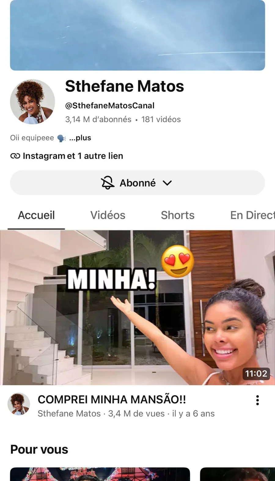 Print do canal do YouTube Sthefane Matos